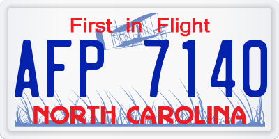 NC license plate AFP7140