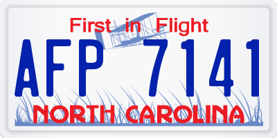 NC license plate AFP7141