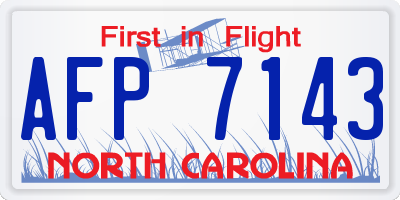 NC license plate AFP7143