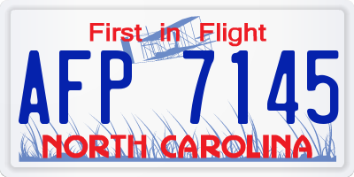 NC license plate AFP7145