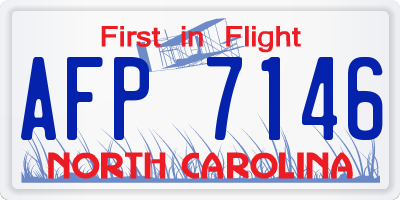 NC license plate AFP7146