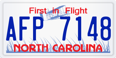 NC license plate AFP7148