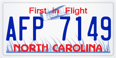NC license plate AFP7149