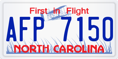 NC license plate AFP7150