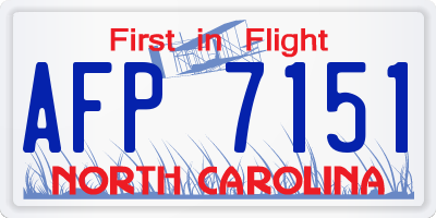 NC license plate AFP7151