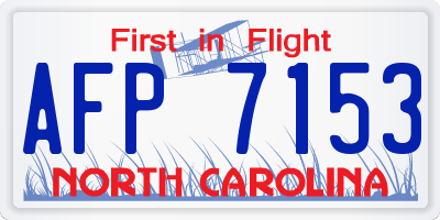 NC license plate AFP7153