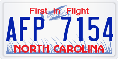 NC license plate AFP7154