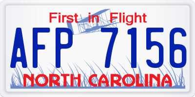 NC license plate AFP7156