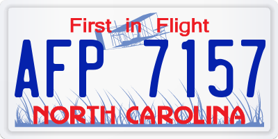 NC license plate AFP7157