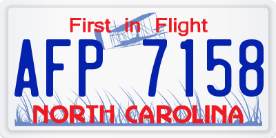 NC license plate AFP7158