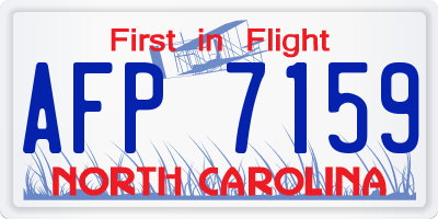 NC license plate AFP7159