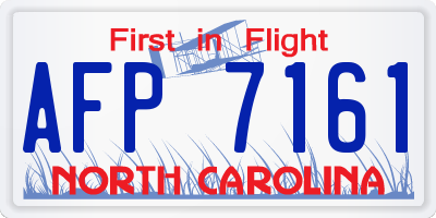 NC license plate AFP7161