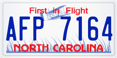 NC license plate AFP7164