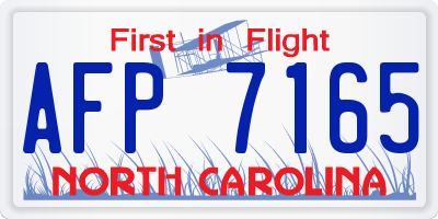 NC license plate AFP7165
