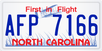 NC license plate AFP7166