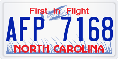 NC license plate AFP7168