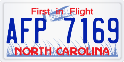 NC license plate AFP7169