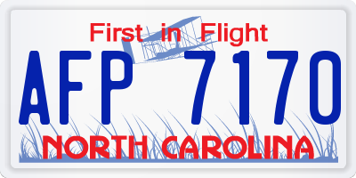 NC license plate AFP7170