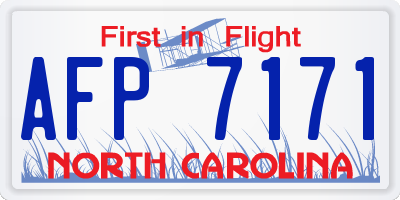 NC license plate AFP7171