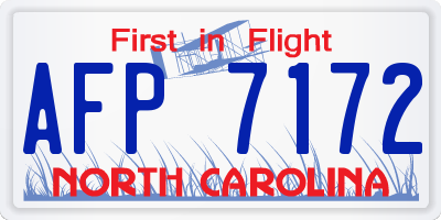 NC license plate AFP7172