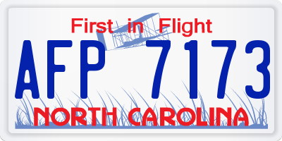 NC license plate AFP7173