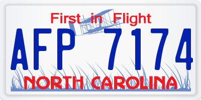 NC license plate AFP7174