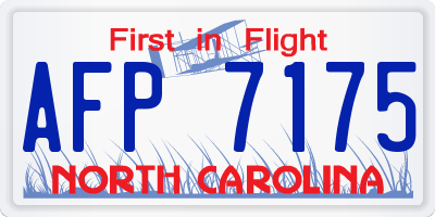NC license plate AFP7175