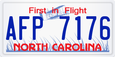 NC license plate AFP7176