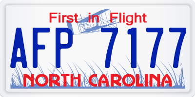 NC license plate AFP7177