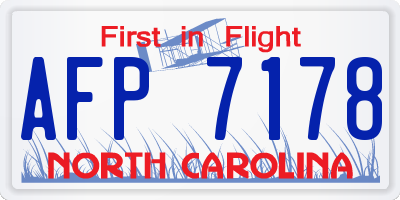 NC license plate AFP7178