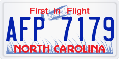NC license plate AFP7179