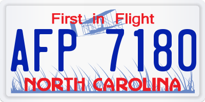 NC license plate AFP7180