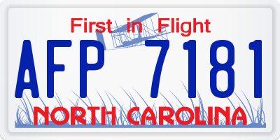 NC license plate AFP7181
