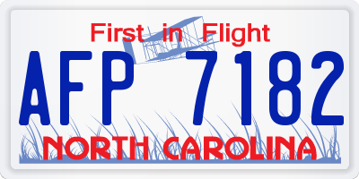 NC license plate AFP7182