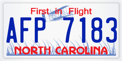 NC license plate AFP7183