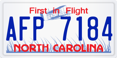 NC license plate AFP7184