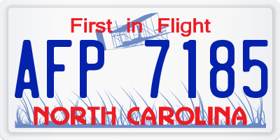 NC license plate AFP7185