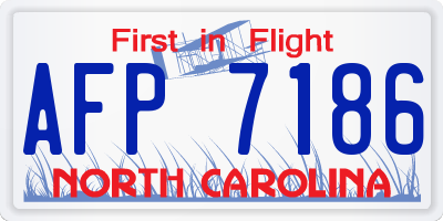 NC license plate AFP7186