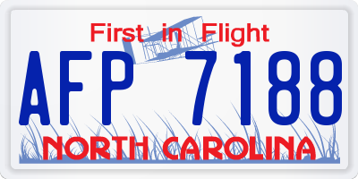 NC license plate AFP7188