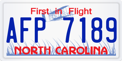 NC license plate AFP7189
