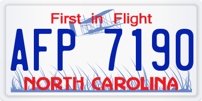 NC license plate AFP7190
