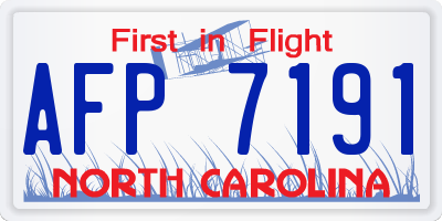 NC license plate AFP7191