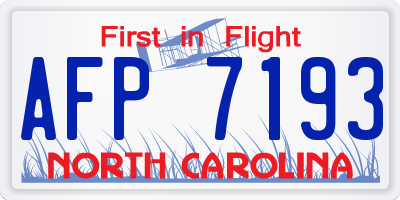 NC license plate AFP7193