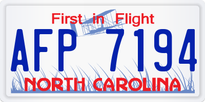 NC license plate AFP7194
