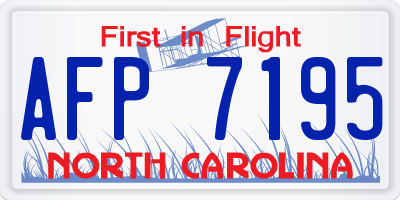 NC license plate AFP7195