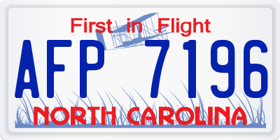 NC license plate AFP7196