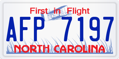 NC license plate AFP7197