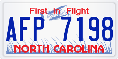 NC license plate AFP7198