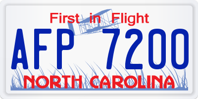 NC license plate AFP7200