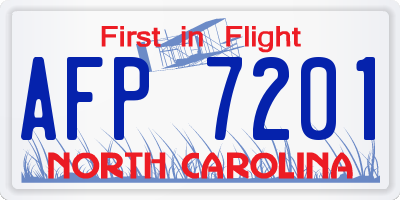 NC license plate AFP7201